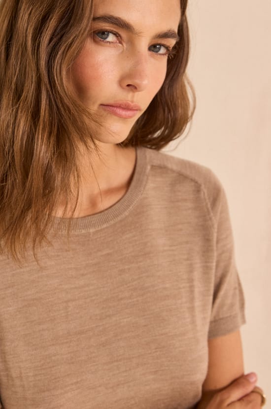 Short-sleeved wool sweater ALICE;${refinementColor}