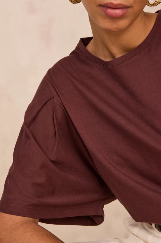 Short sleeve cotton T-shirt LOREEN;${refinementColor}