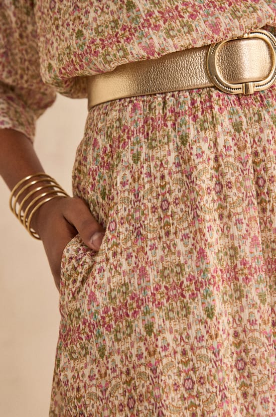 Printed BATIK fluid skirt;${refinementColor}