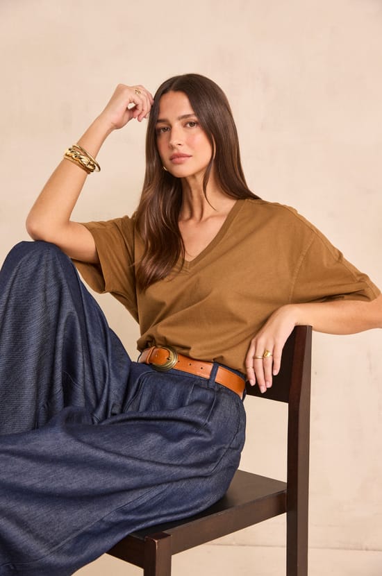 3/4 sleeve cotton TED t-shirt;${refinementColor}