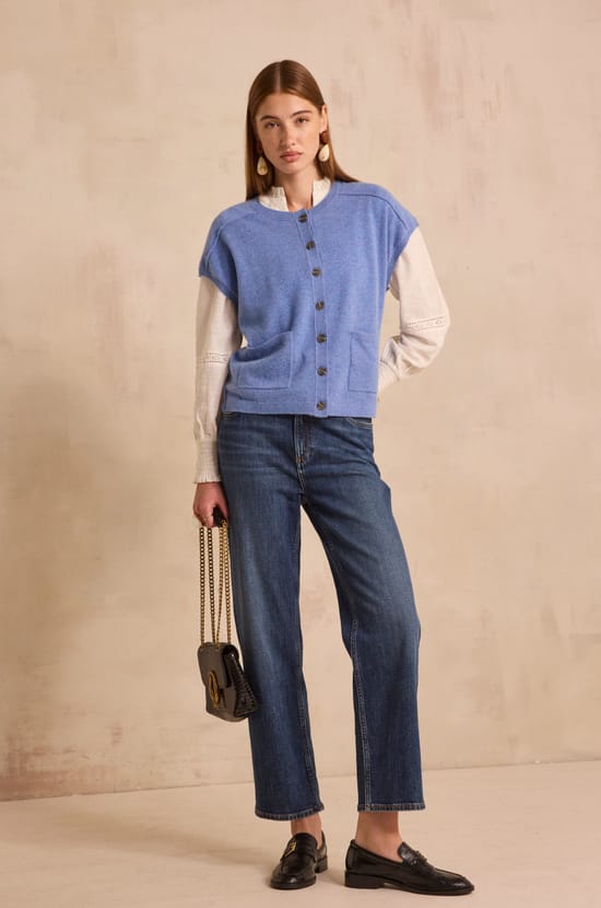 Arthur sleeveless cashmere sweater;${refinementColor}