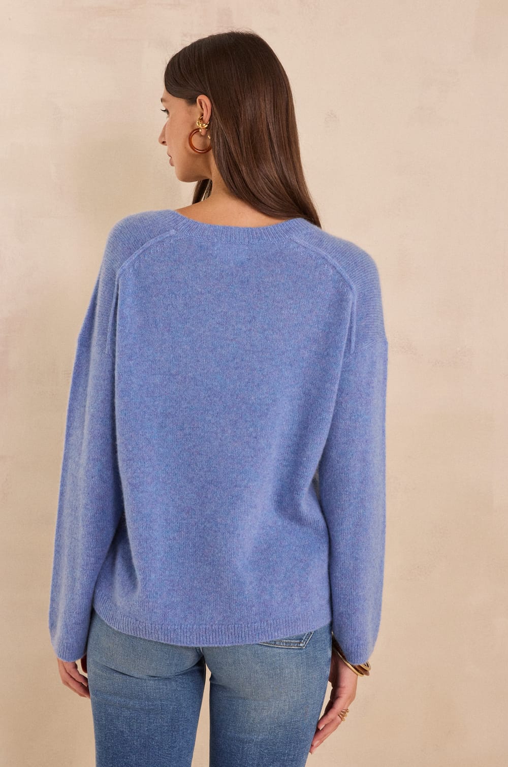 Long sleeve cashmere sweater ALIZEE;${refinementColor}