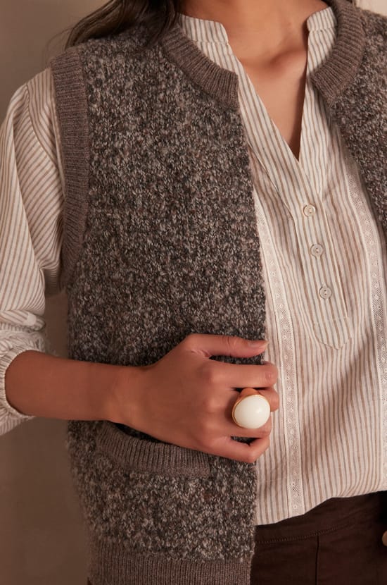 Gilet CLARENCE en laine;${refinementColor}