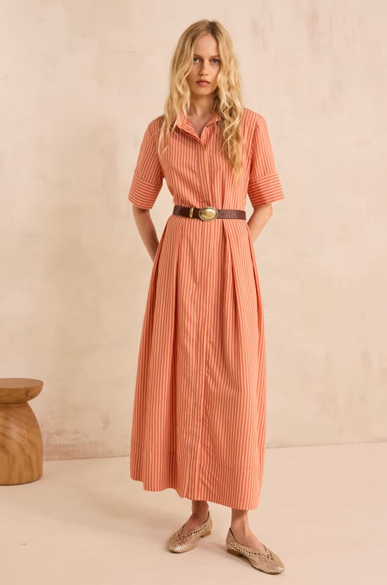 Patricia striped straight dress;${refinementColor}