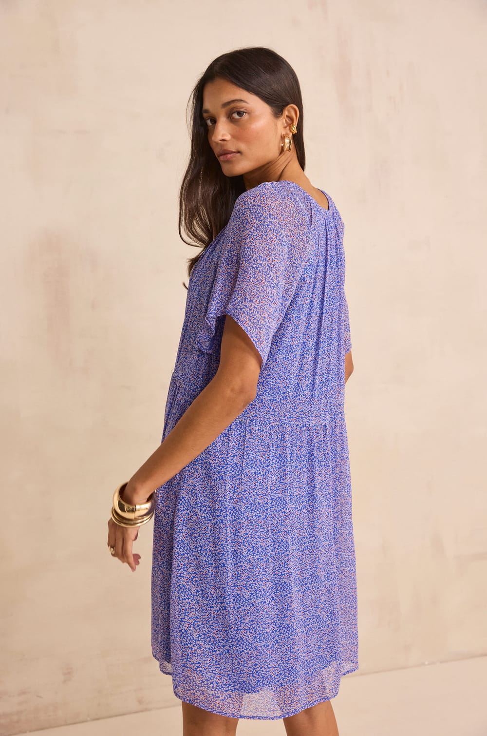 Short printed dress BANDANA;${refinementColor}