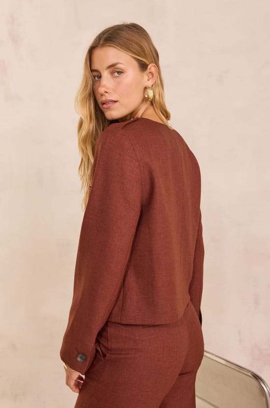 VIRGILE structured short jacket;${refinementColor}