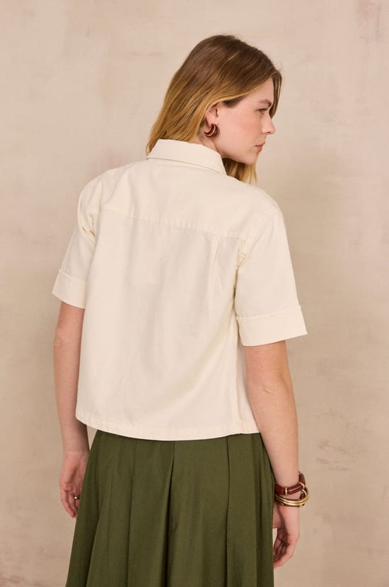 DIEGO short sleeve denim shirt;${refinementColor}