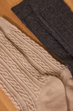 Light taupe blended wool socks FANNY;${refinementColor}