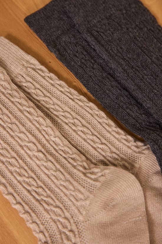 Light taupe blended wool socks FANNY;${refinementColor}