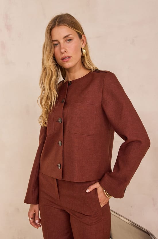 VIRGILE structured short jacket;${refinementColor}