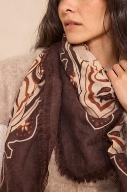Printed wool scarf REMY;${refinementColor}
