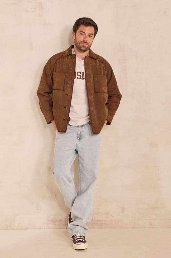 Unisex long-sleeve suede jacket SUBTIL;${refinementColor}