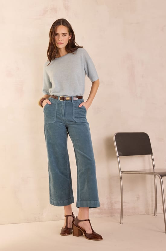 SELYNA corduroy chino trousers;${refinementColor}