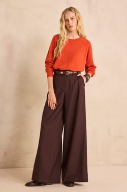 Daisy pleated wide-leg trousers;${refinementColor}