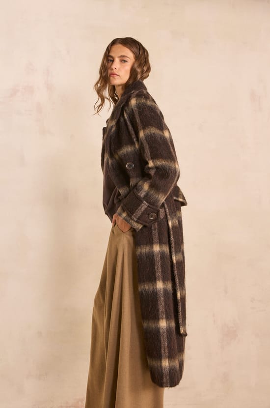 Long sleeve dense knit coat DAREN;${refinementColor}
