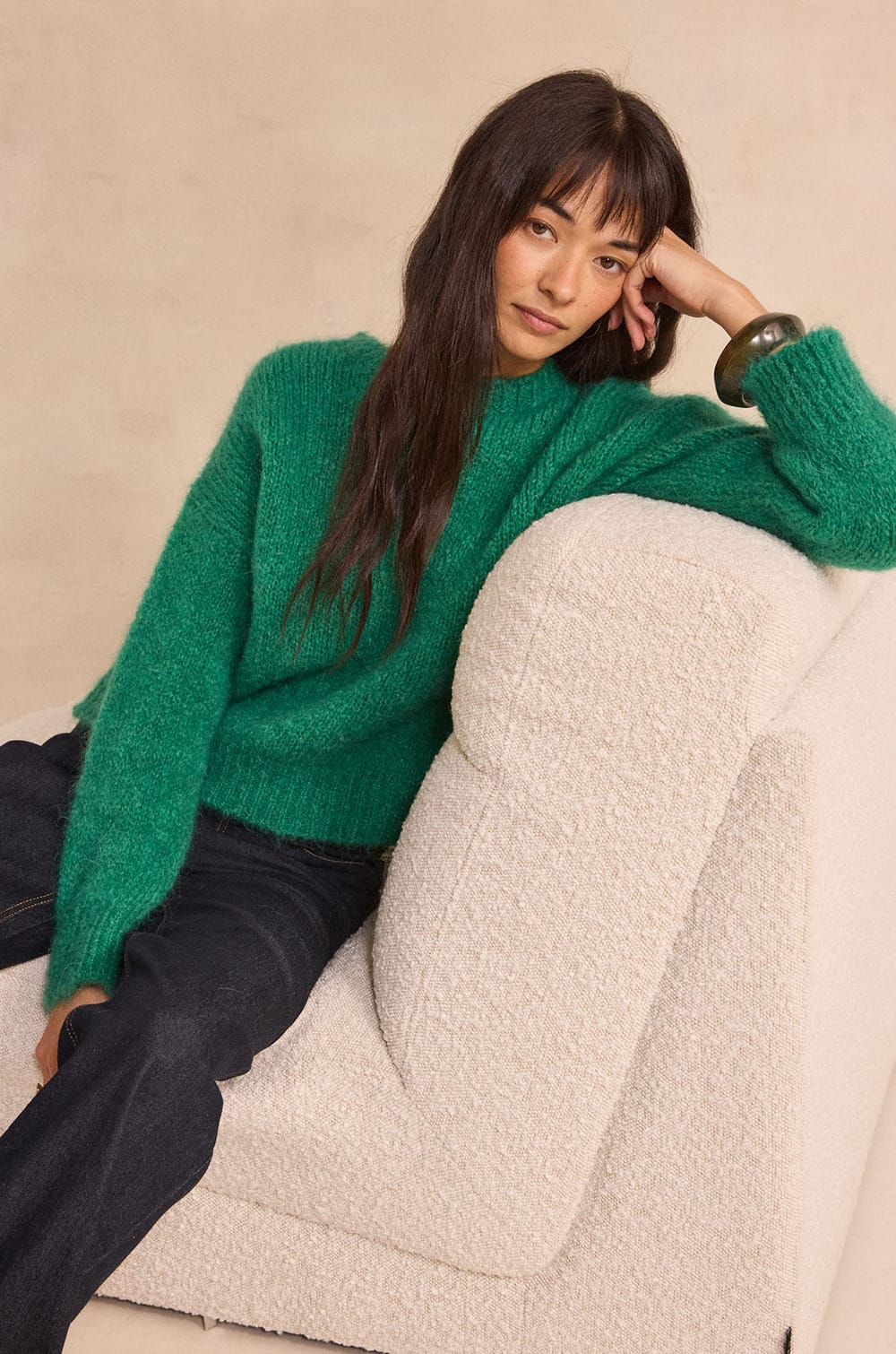 ANASTASIA long-sleeve blended mohair sweater;${refinementColor}