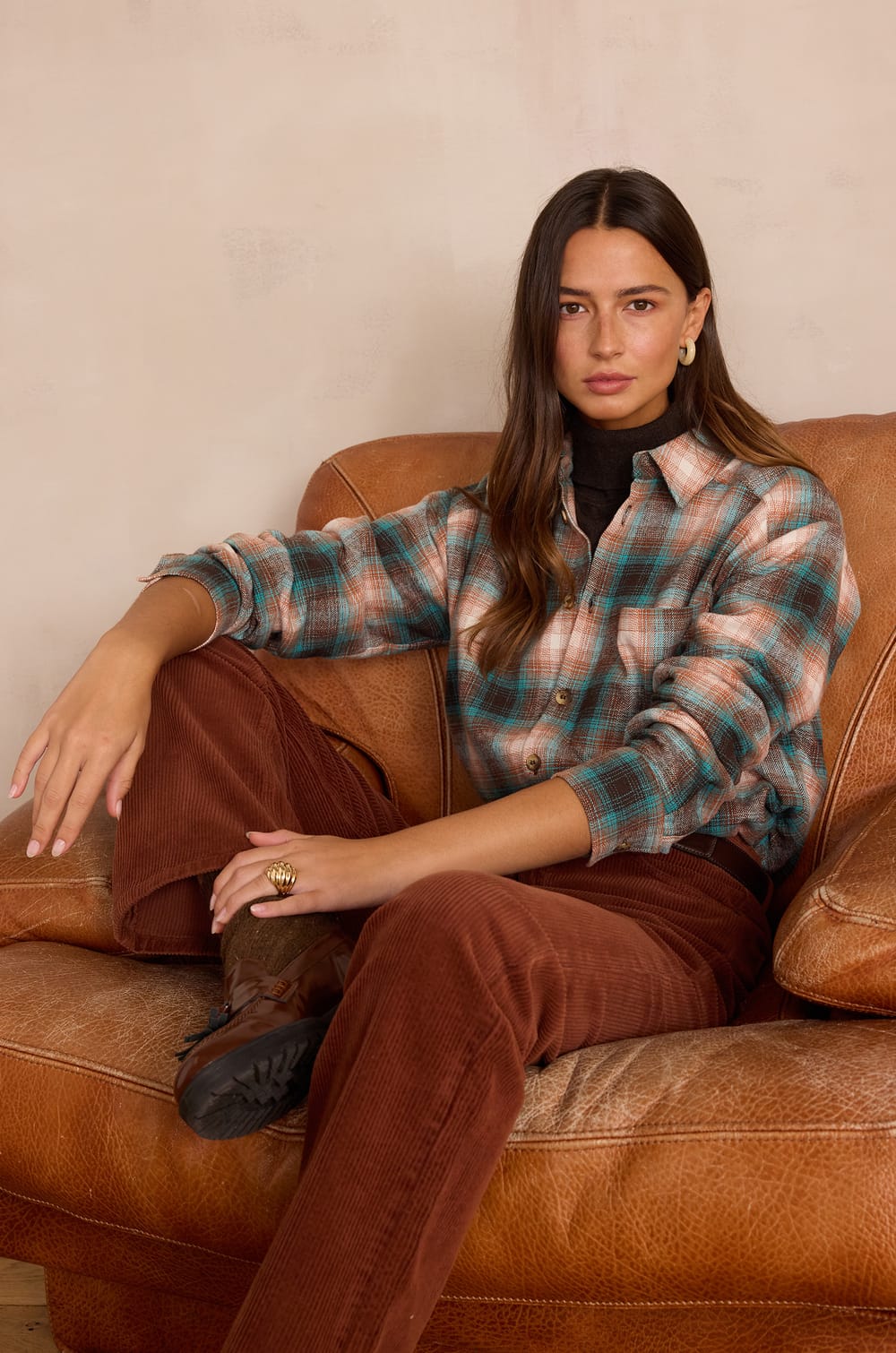 Unisex NOMADE checkered cotton shirt;${refinementColor}
