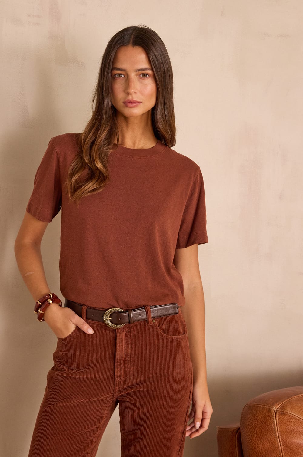 Unisex round neck t-shirt MARCEL(LE) in cotton;${refinementColor}