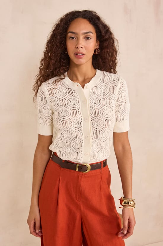 Short-sleeved cotton vest PLUME;${refinementColor}