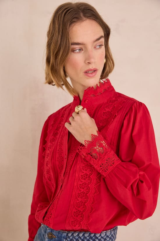 100% cotton embroidered blouse DALILA;${refinementColor}