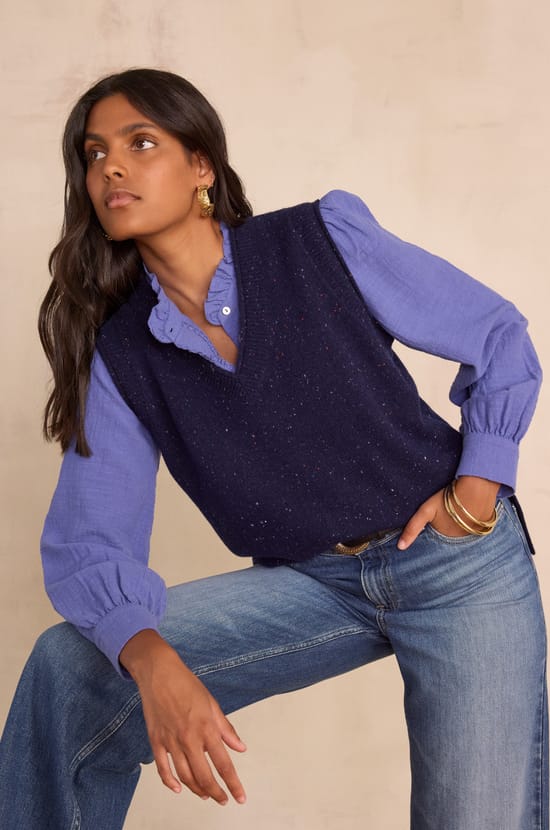 BROOKE blouse in 100% cotton;${refinementColor}