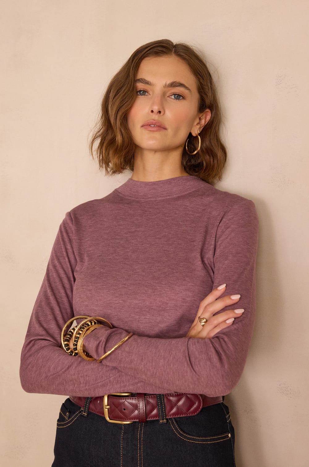 FLYNN T-shirt with silk;${refinementColor}