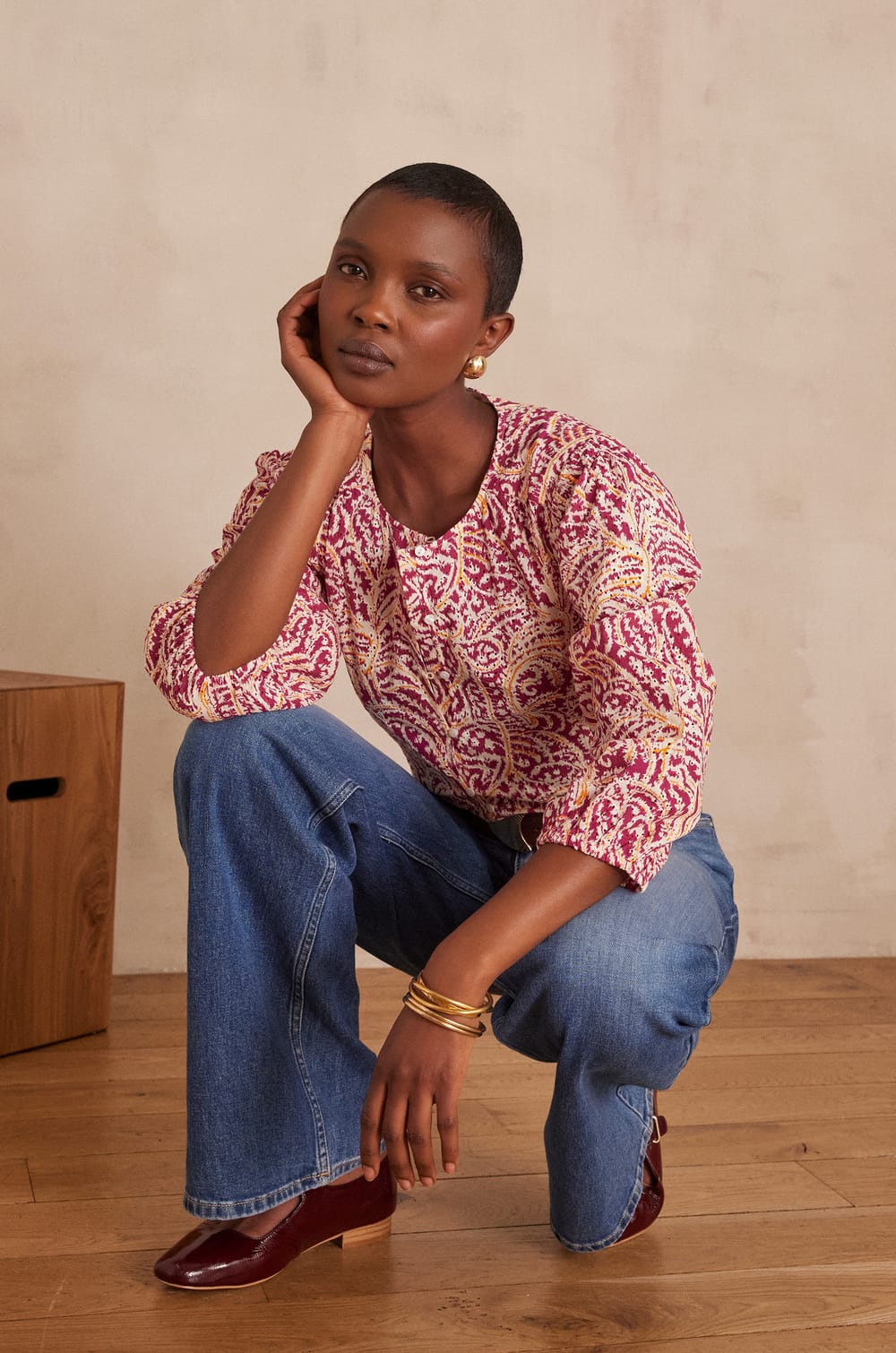 SARAH cotton blouse;${refinementColor}