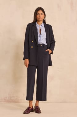 Loose fit navy pants LOLA;${refinementColor}