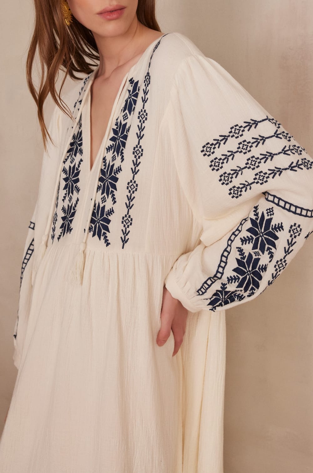 Robe longue LOLA en coton;${refinementColor}
