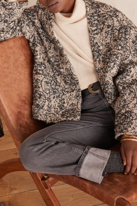 Veste CAROLINE B en tweed coton;${refinementColor}