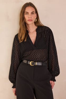 V-neck embroidered cotton blouse DANIELA;${refinementColor}