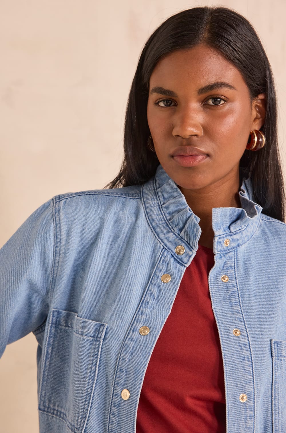 DENISE long-sleeve cotton blouse;${refinementColor}