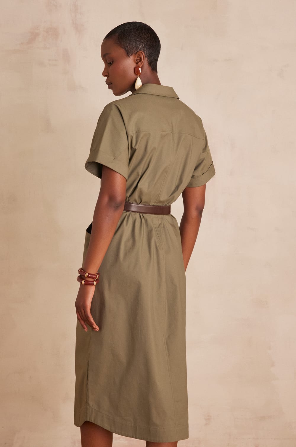 Robe mi-longue RAMA en coton;${refinementColor}