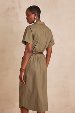 RAMA mid-length cotton dress;${refinementColor}
