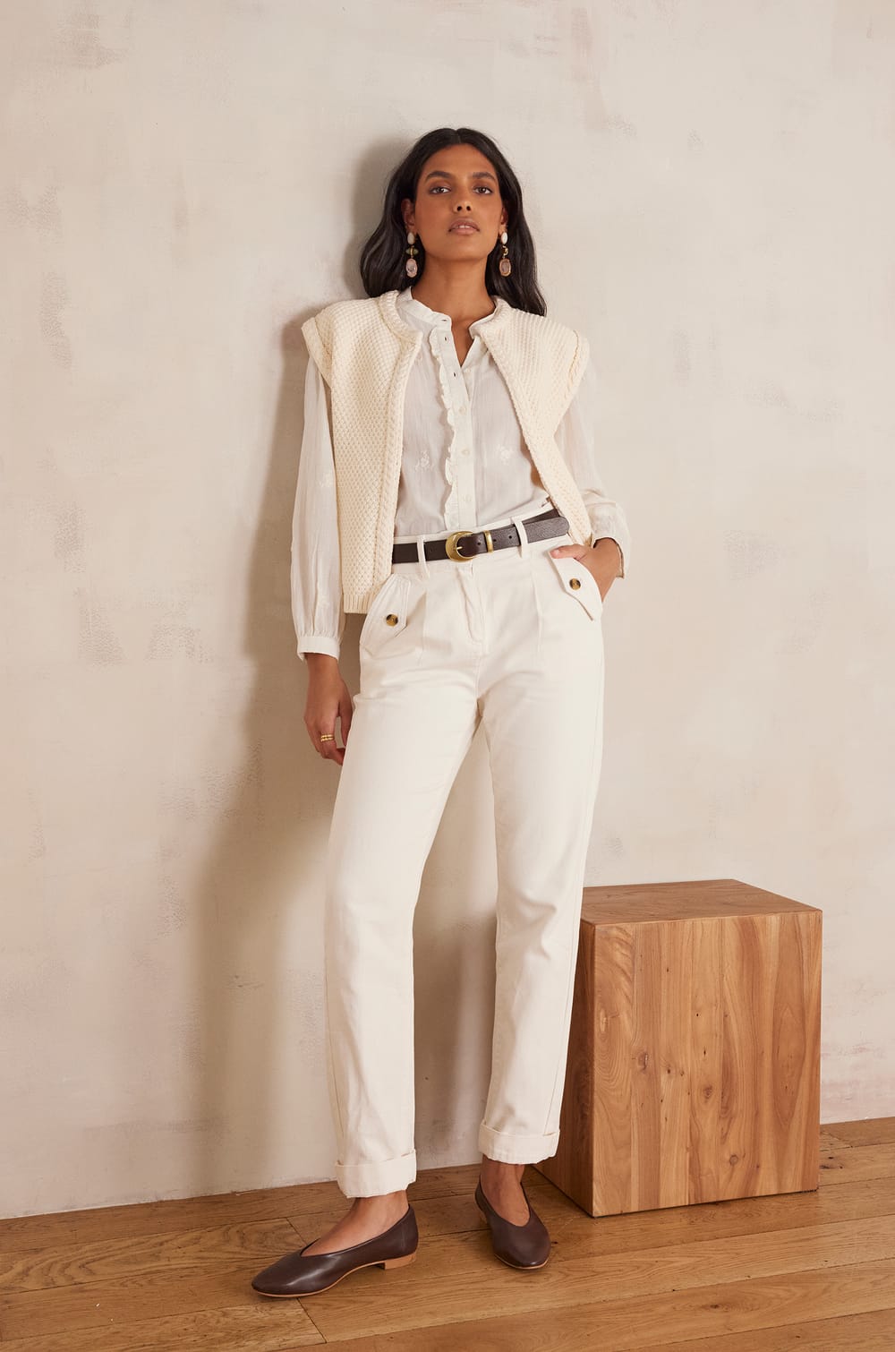 Pantalon chino MATEO en coton;${refinementColor}