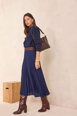 ESTHER pleated skirt;${refinementColor}