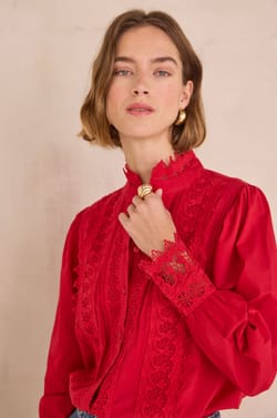 100% cotton embroidered blouse DALILA;${refinementColor}
