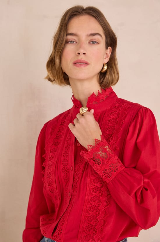 100% cotton embroidered blouse DALILA;${refinementColor}