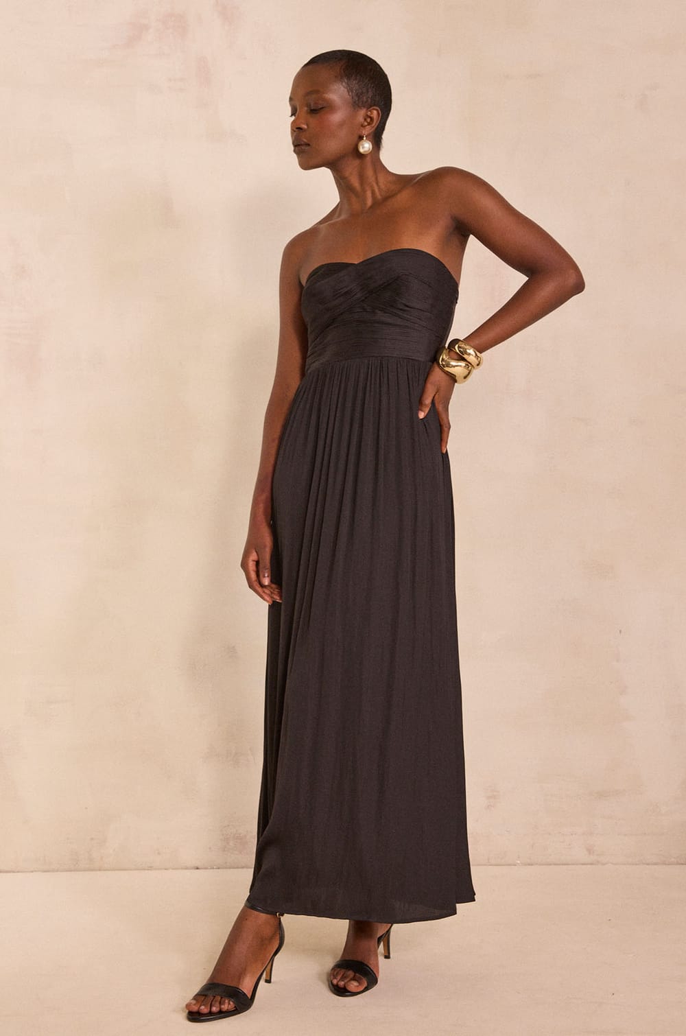 Long strapless wrap dress PASSION;${refinementColor}