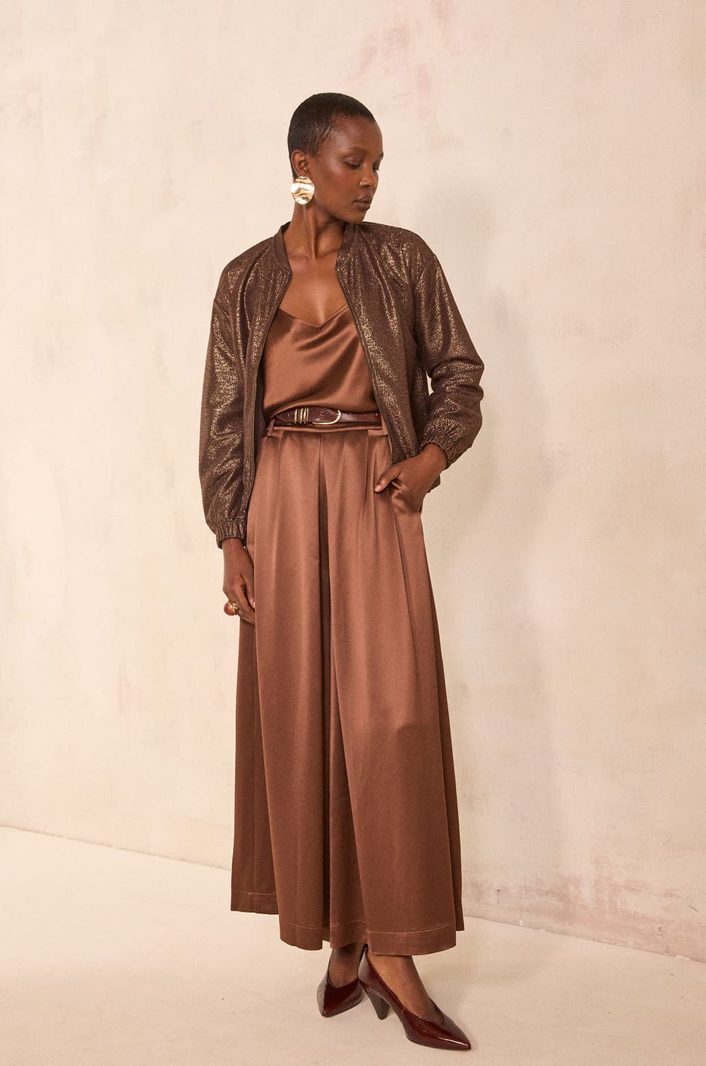 Satin top with thin straps MARJOLAINE;${refinementColor}