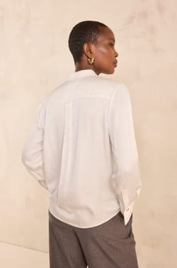 Chemisier &eacute;cru &agrave; manches longues en viscose MALAGA;${refinementColor}