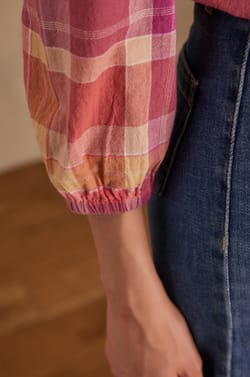 Blouse PRUDENCE &agrave; carreaux;${refinementColor}