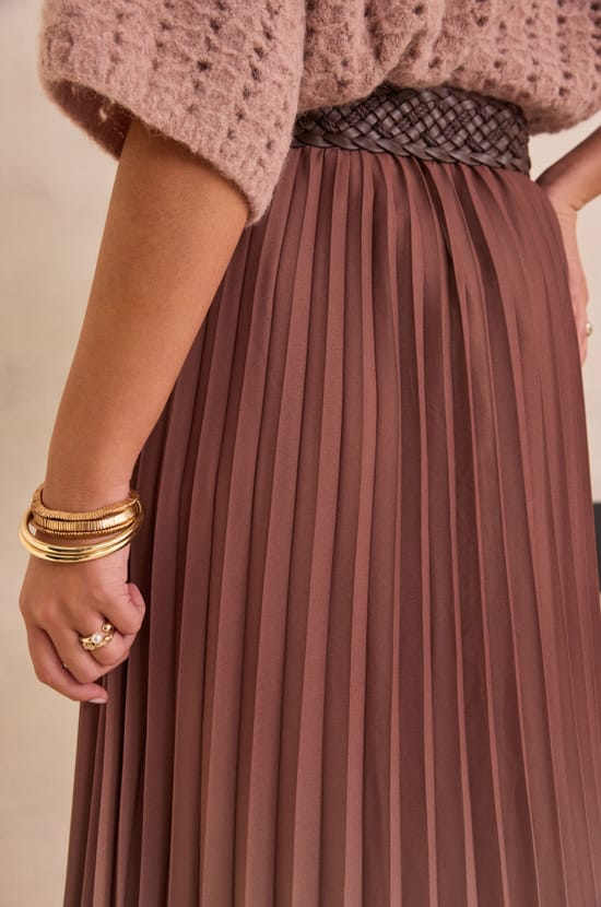 ODESSA pleated midi skirt;${refinementColor}