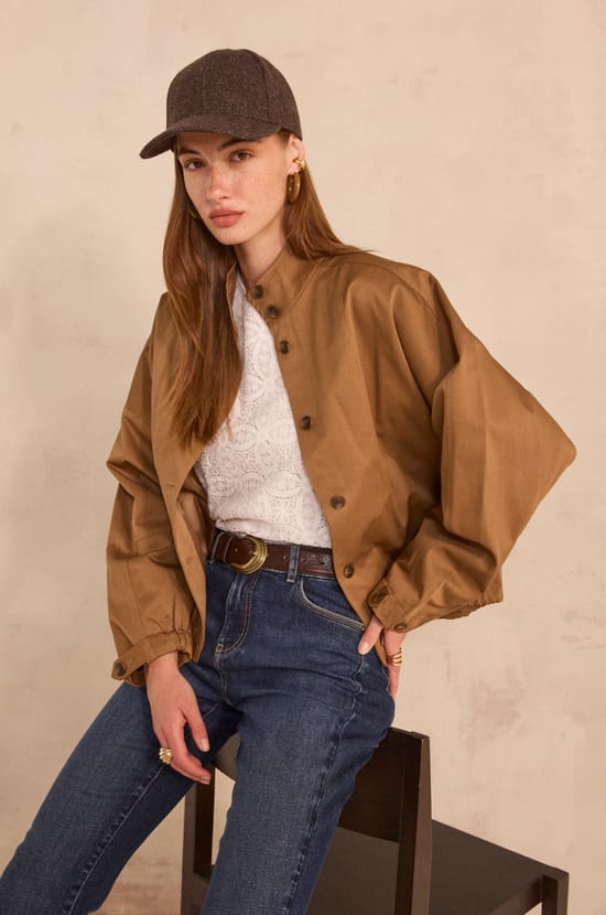 CARMEN long sleeve cotton blend parka;${refinementColor}