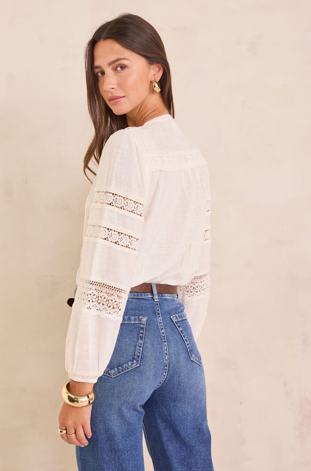 Blouse with floral embroidery in 100% cotton DENIA;${refinementColor}