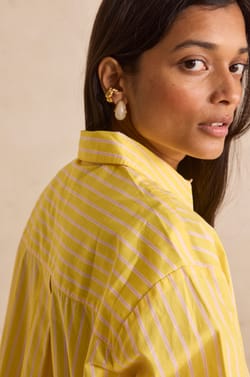 Long-sleeve unisex striped cotton shirt BRULANT;${refinementColor}