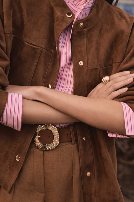 VENUS suede jacket in 100% leather;${refinementColor}