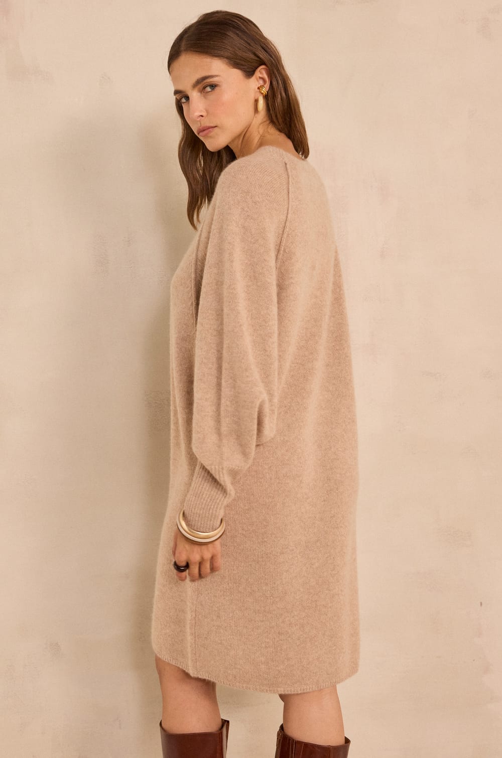 Princess cashmere sweater dress;${refinementColor}