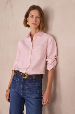 THOMAS striped shirt in 100% cotton;${refinementColor}