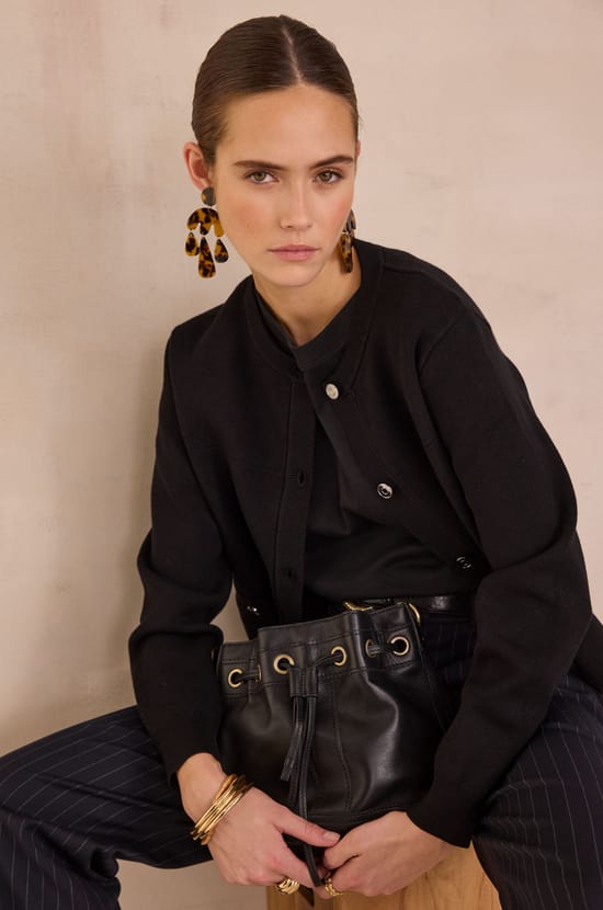 Bolso saco LUCIEN de cuero;${refinementColor}